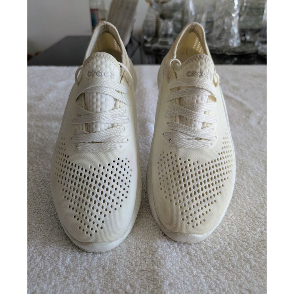 Crocs LiteRide 360 Pacer Womens Size 9 Ivory Cream Lightweight Sneakers